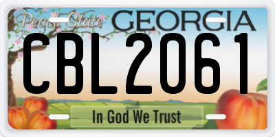 GA license plate CBL2061