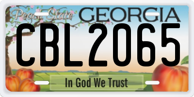 GA license plate CBL2065