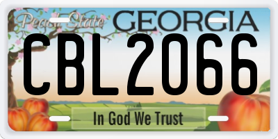 GA license plate CBL2066