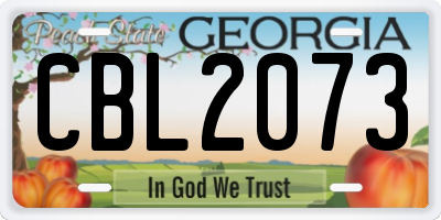 GA license plate CBL2073