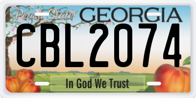 GA license plate CBL2074