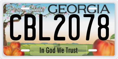 GA license plate CBL2078