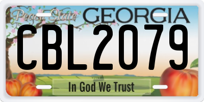 GA license plate CBL2079