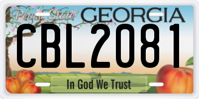 GA license plate CBL2081