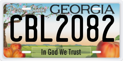 GA license plate CBL2082