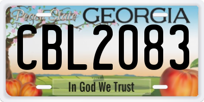 GA license plate CBL2083