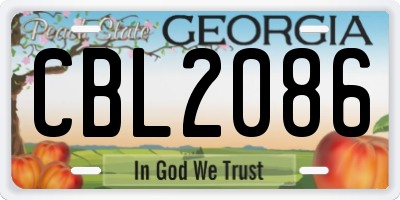 GA license plate CBL2086