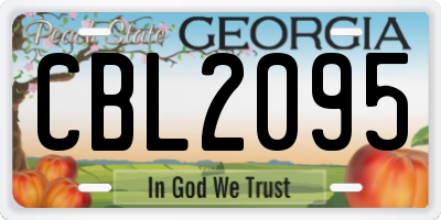 GA license plate CBL2095