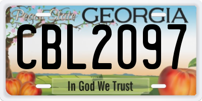 GA license plate CBL2097