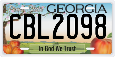 GA license plate CBL2098