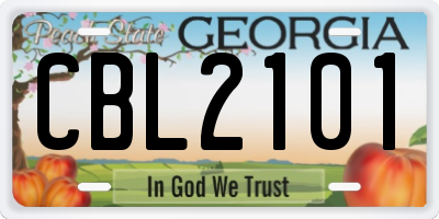 GA license plate CBL2101