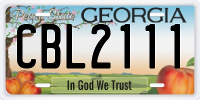 GA license plate CBL2111