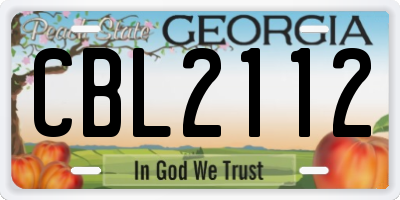 GA license plate CBL2112