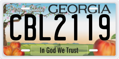 GA license plate CBL2119