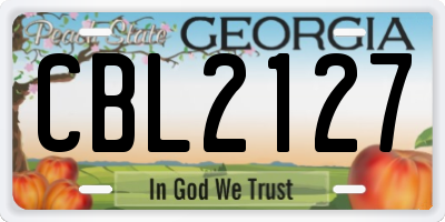 GA license plate CBL2127