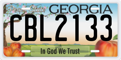 GA license plate CBL2133