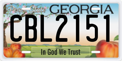 GA license plate CBL2151