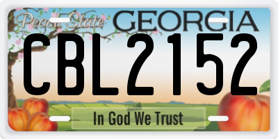 GA license plate CBL2152