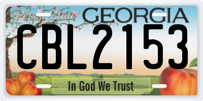 GA license plate CBL2153