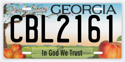 GA license plate CBL2161