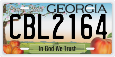 GA license plate CBL2164