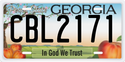 GA license plate CBL2171