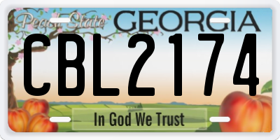 GA license plate CBL2174