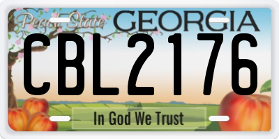 GA license plate CBL2176