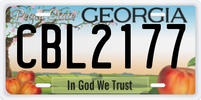 GA license plate CBL2177