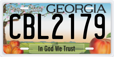 GA license plate CBL2179