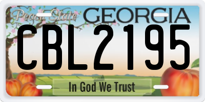 GA license plate CBL2195