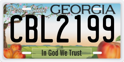 GA license plate CBL2199