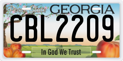 GA license plate CBL2209