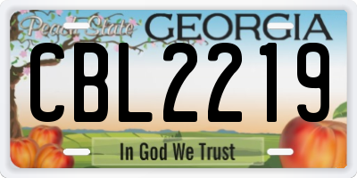 GA license plate CBL2219