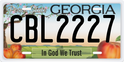 GA license plate CBL2227
