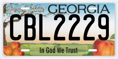 GA license plate CBL2229