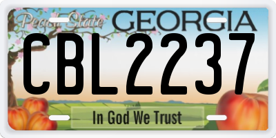 GA license plate CBL2237