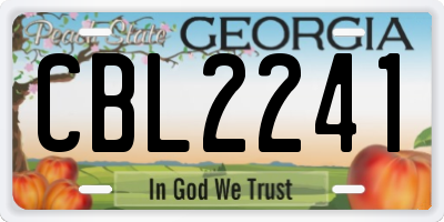 GA license plate CBL2241