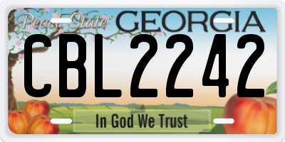GA license plate CBL2242