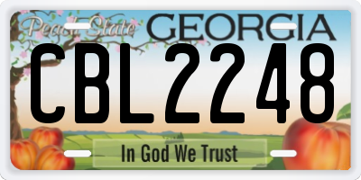 GA license plate CBL2248