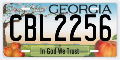 GA license plate CBL2256
