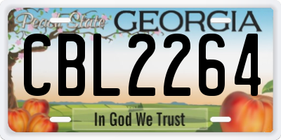 GA license plate CBL2264