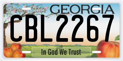 GA license plate CBL2267