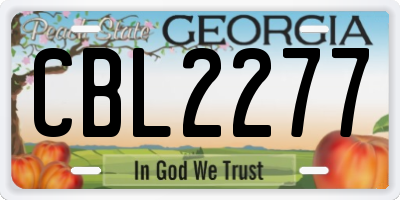 GA license plate CBL2277