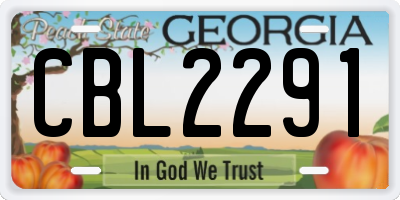 GA license plate CBL2291