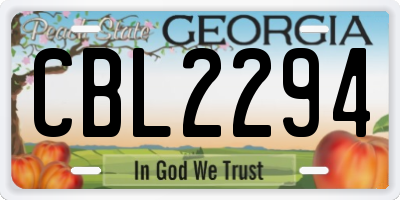 GA license plate CBL2294