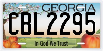 GA license plate CBL2295
