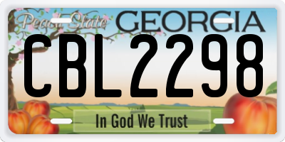 GA license plate CBL2298