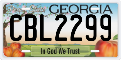 GA license plate CBL2299