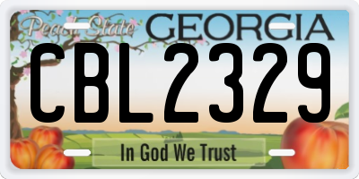 GA license plate CBL2329